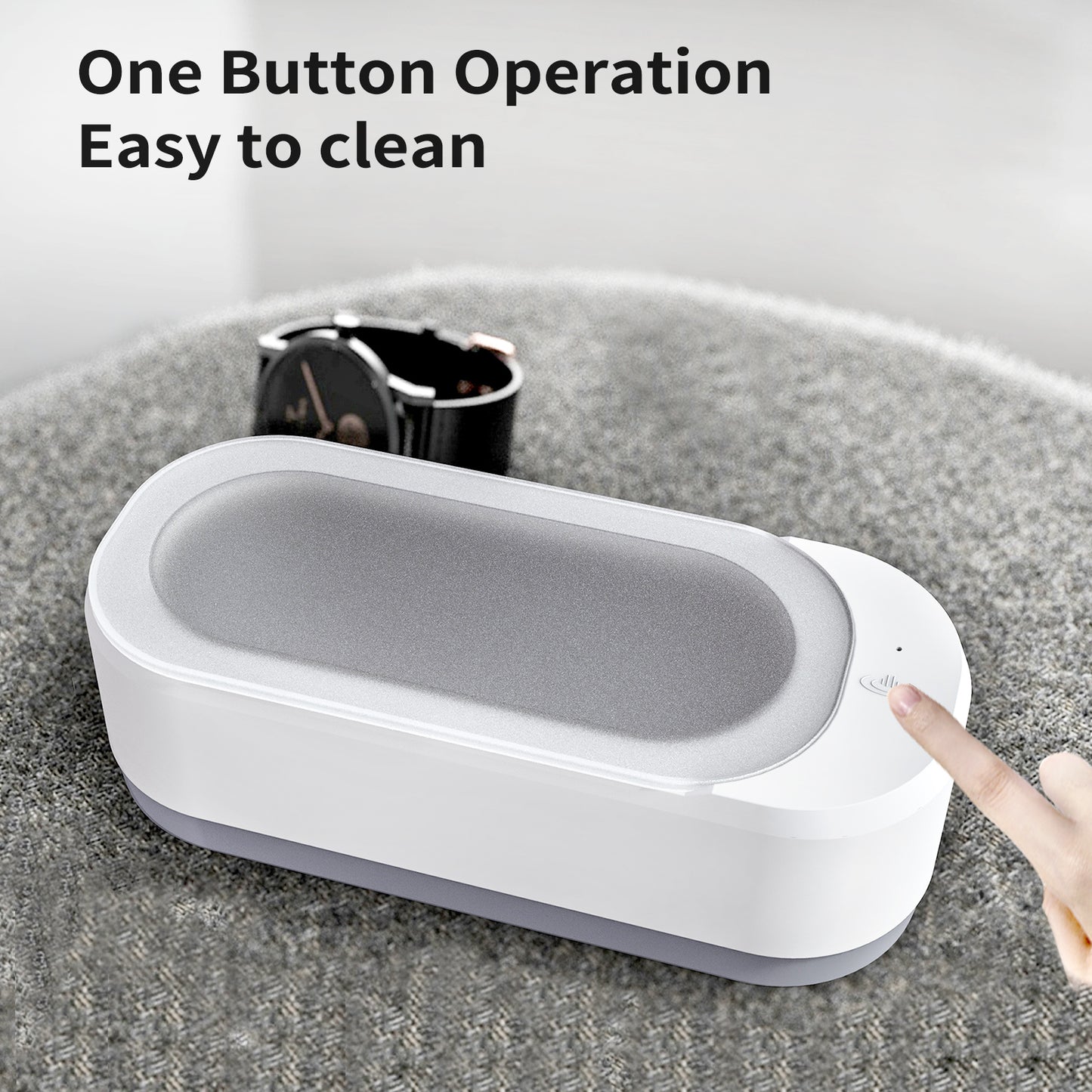 Ultrasonic Jewelry Cleaner, Jewelry Cleaner Machine 12oz 46KHz, Professional Sonic Cleaner with One-Touch Operation, Ultrasonic Cleaner for Rings, Glasses, Jewelry, Dentures